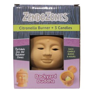 ZENDOZONES BACKYARD BUDDHA CITRONELLA CANDLE 18P-BB
