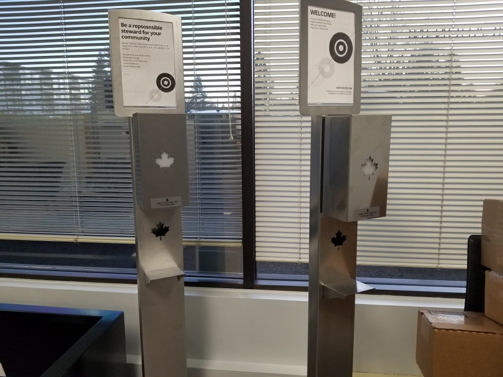 NEW! Made in Canada, Hand Sanitizer Stands, with or without dispenser. - Image 3