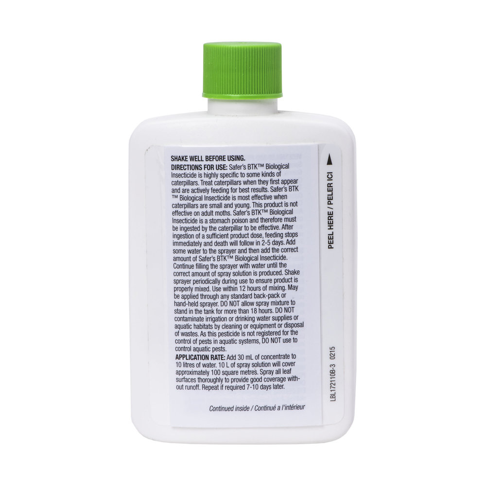 Safer’s BTK Caterpillar Killer 100mL Concentrate - 17-2110CAN - Image 2