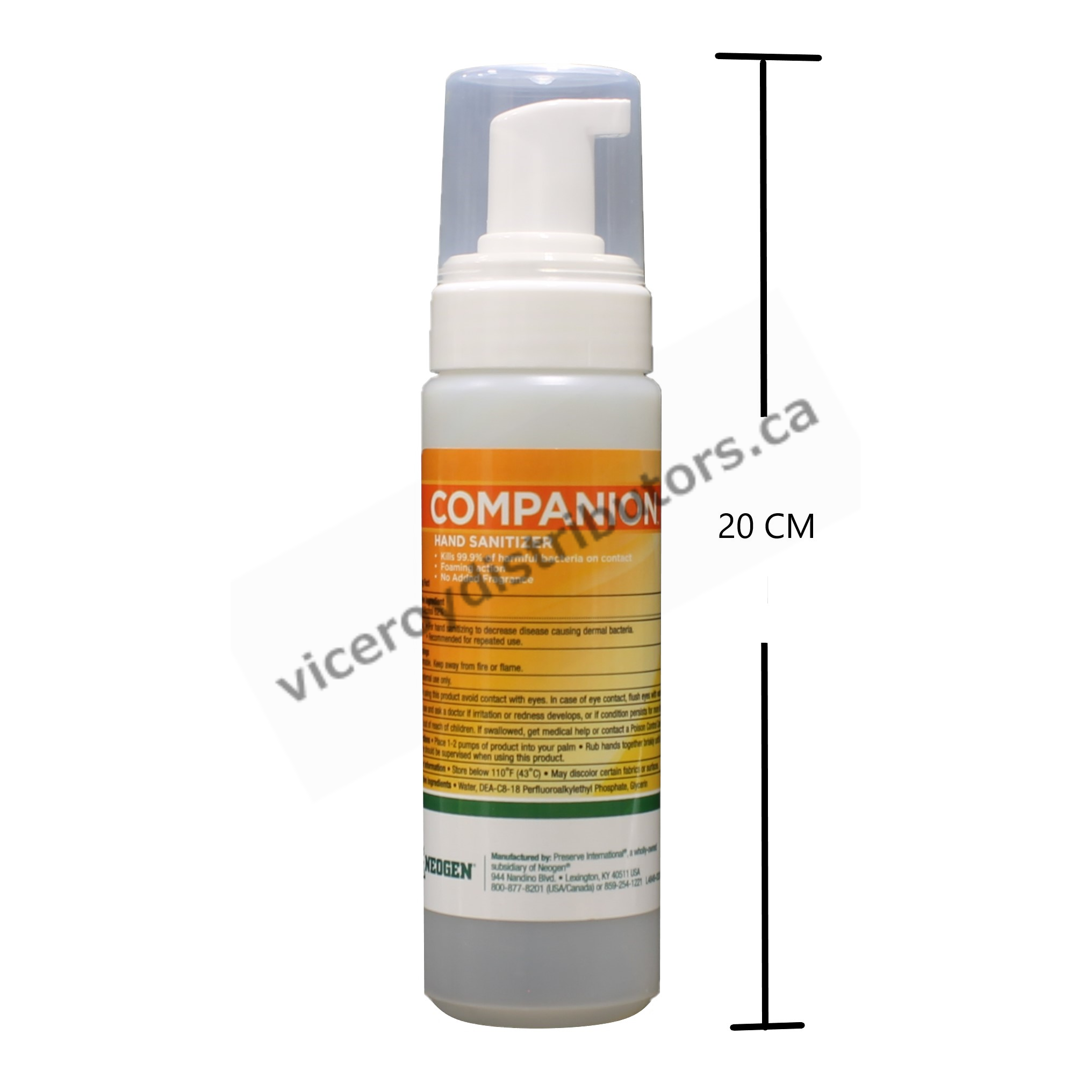 COMPANION HAND SANITIZER METERED FOAM PUMP 7oz / 207ml