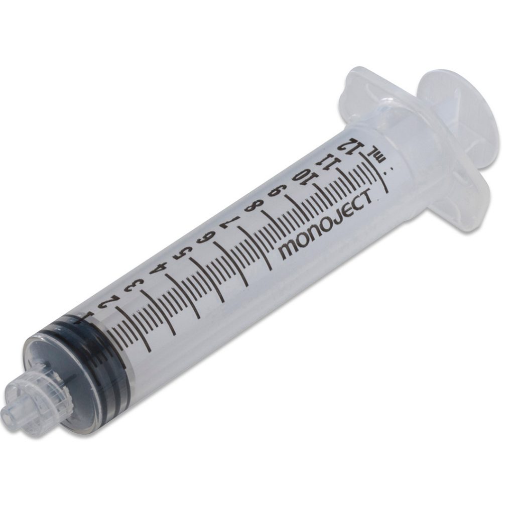 12 ml luer lock disposable syringes 3/pk