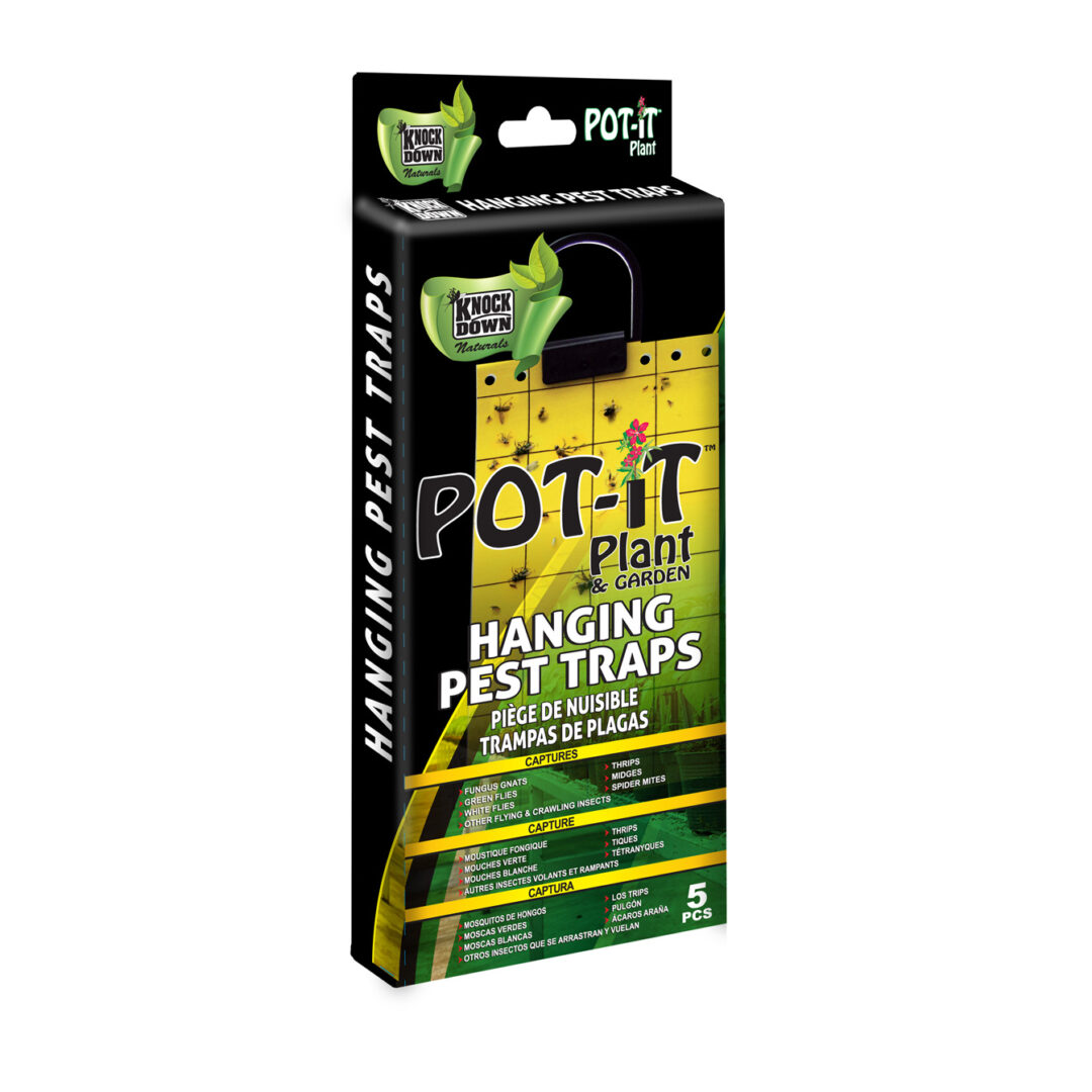 KNOCK DOWN POT-IT™ PLANT HANGING PEST TRAPS 24cm x 10cm 5pk - KD627T