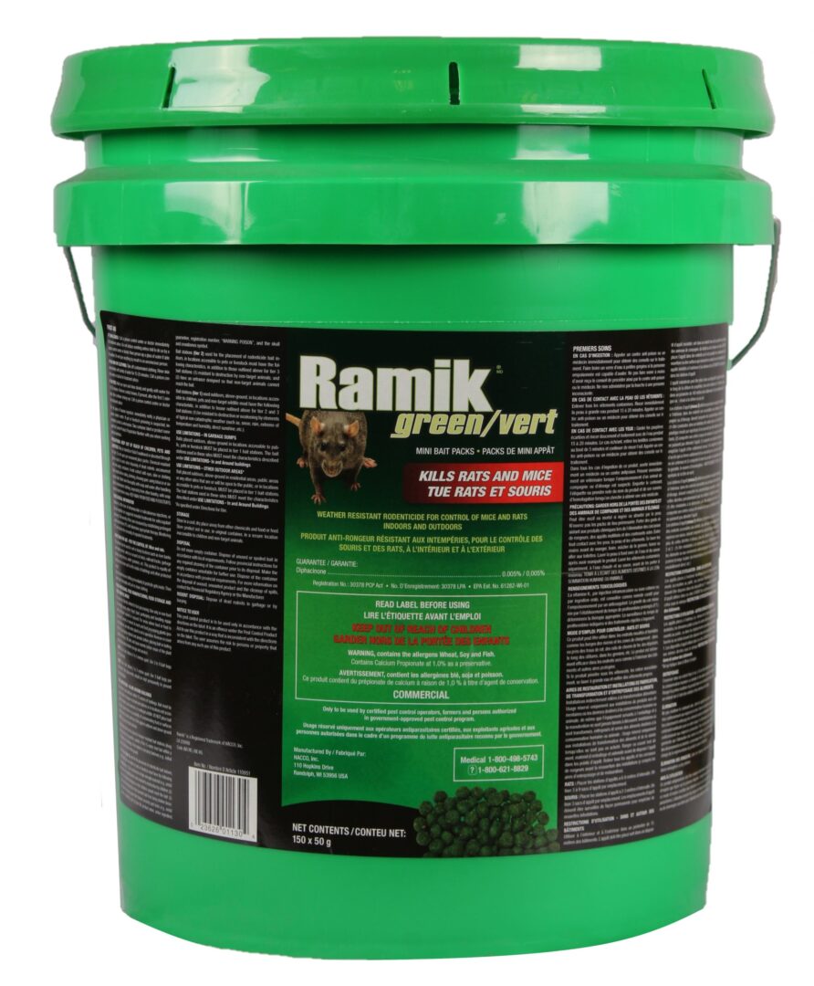 Ramik Green Rodent Control Bait Packs 7.5kg pail 125 x 50g