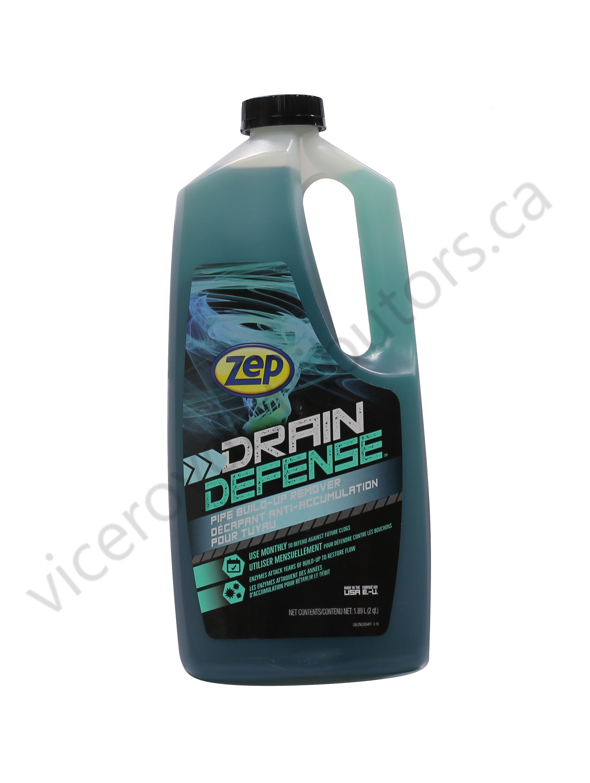 ZEP ALL NEW DRAIN DEFENCE PIPE BUILD-UP REMOVER 64 FL fl oz. CNLDC648
